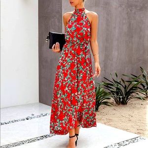 NWOT ECOWISH neck halter boho floral print